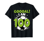 100 Year Old Birthday Soccer Themed T-Shirt - Minimalist Print Men Women