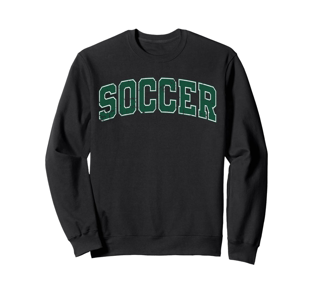 Soccer Varsity Green Text Sweatshirt - Minimalist Print Men Women