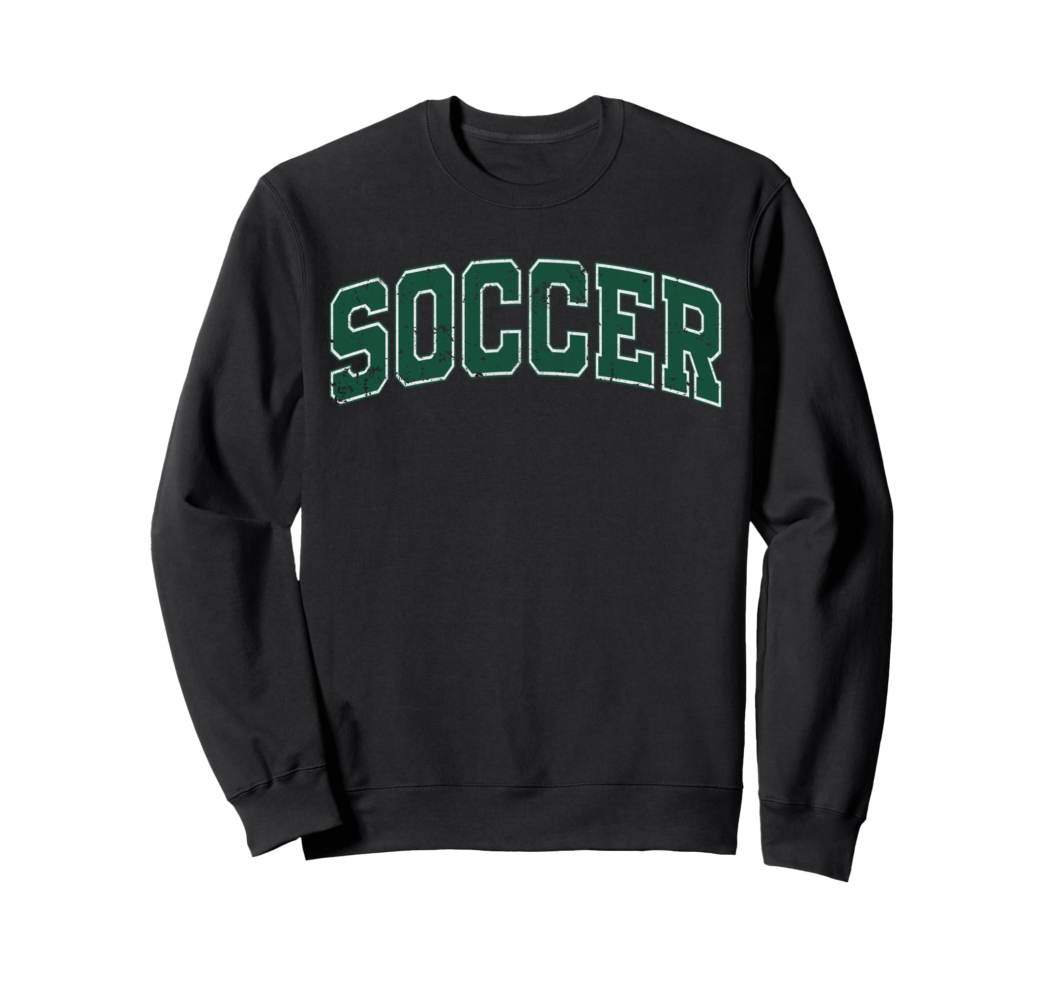 Soccer Varsity Green Text Sweatshirt - Minimalist Print Men Women