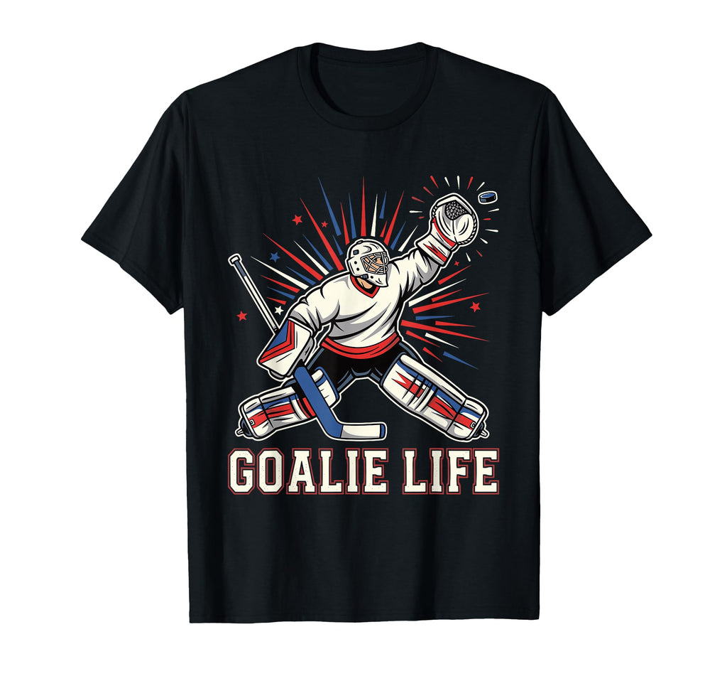 Goalie Life Ice Funny Hockey Goalkeeper T-Shirt - Unique Graphic for Adults