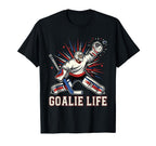 Goalie Life Ice Funny Hockey Goalkeeper T-Shirt - Unique Graphic for Adults