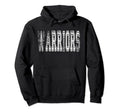 Warriors Mascot Distressed School Sports Hoodie - Graphic Print Unisex
