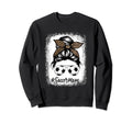 Soccer Mom Life Messy Bun Leopard Sweatshirt - Streetwear Style Men Women