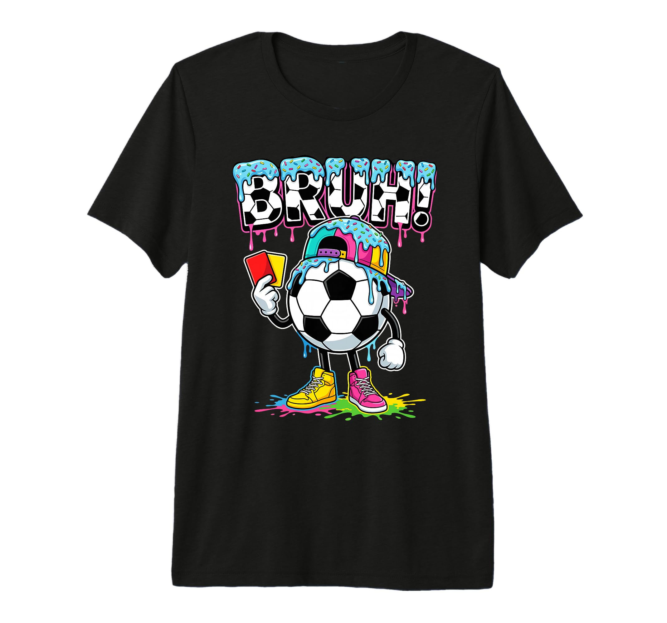Soccer Ball Bruh Ice Cream Drip T-Shirt - Casual Everyday Wear Unisex
