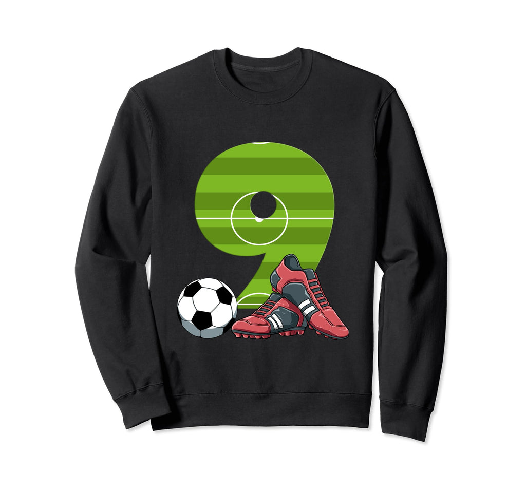 9 Birthday Soccer 9 Year Old Sweatshirt - Aesthetic Graphic Unisex