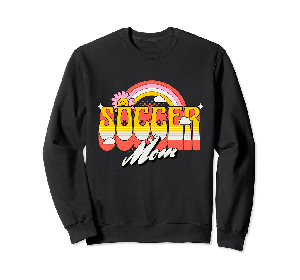 Soccer Mom Groovy Soccer Fan Sweatshirt - Trendy Graphic Men Women