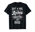 Just Who Loves Soccer And Dogs Gift T-Shirt - Custom Art Print Men Women