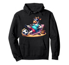 Chill Cow Beach Soccer Ball Summer Hoodie - Custom Art Print for Adults