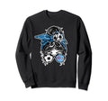 Messy Bun Hair Fijian Soccer Fiji Sweatshirt - Casual Everyday Wear Unisex