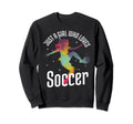 Just Who Loves Soccer Football Gift Sweatshirt - Minimalist Print Unisex