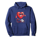 Heart Soccer Hoodie - Aesthetic Graphic Unisex