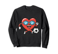 Heart Running Soccer Ball Valentines Sweatshirt - Custom Art Print Unisex