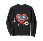 Heart Running Soccer Ball Valentines Sweatshirt - Custom Art Print Unisex
