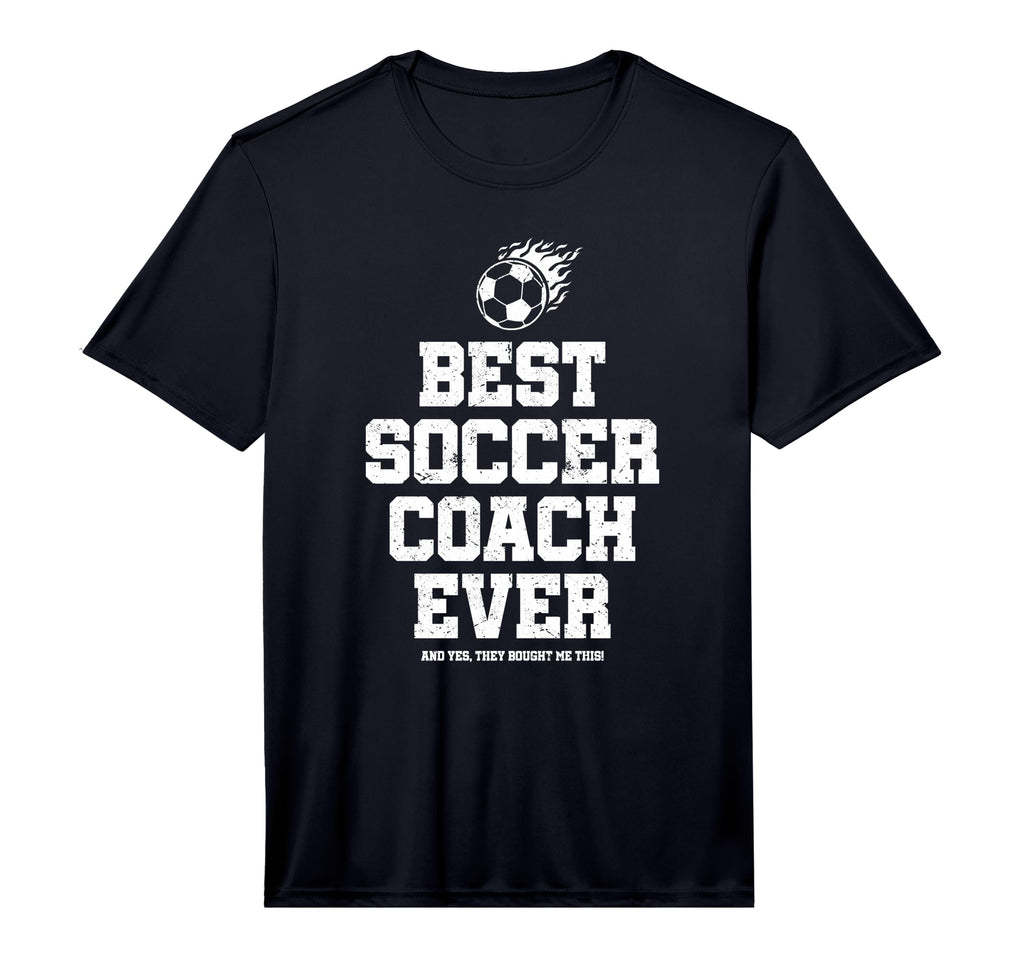 Mens Best Soccer Coach Ever Performance T-Shirt - Unique Graphic Men Women