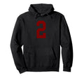 Distressed Maroon Number 2 Jersey Hoodie - Streetwear Style Men Women