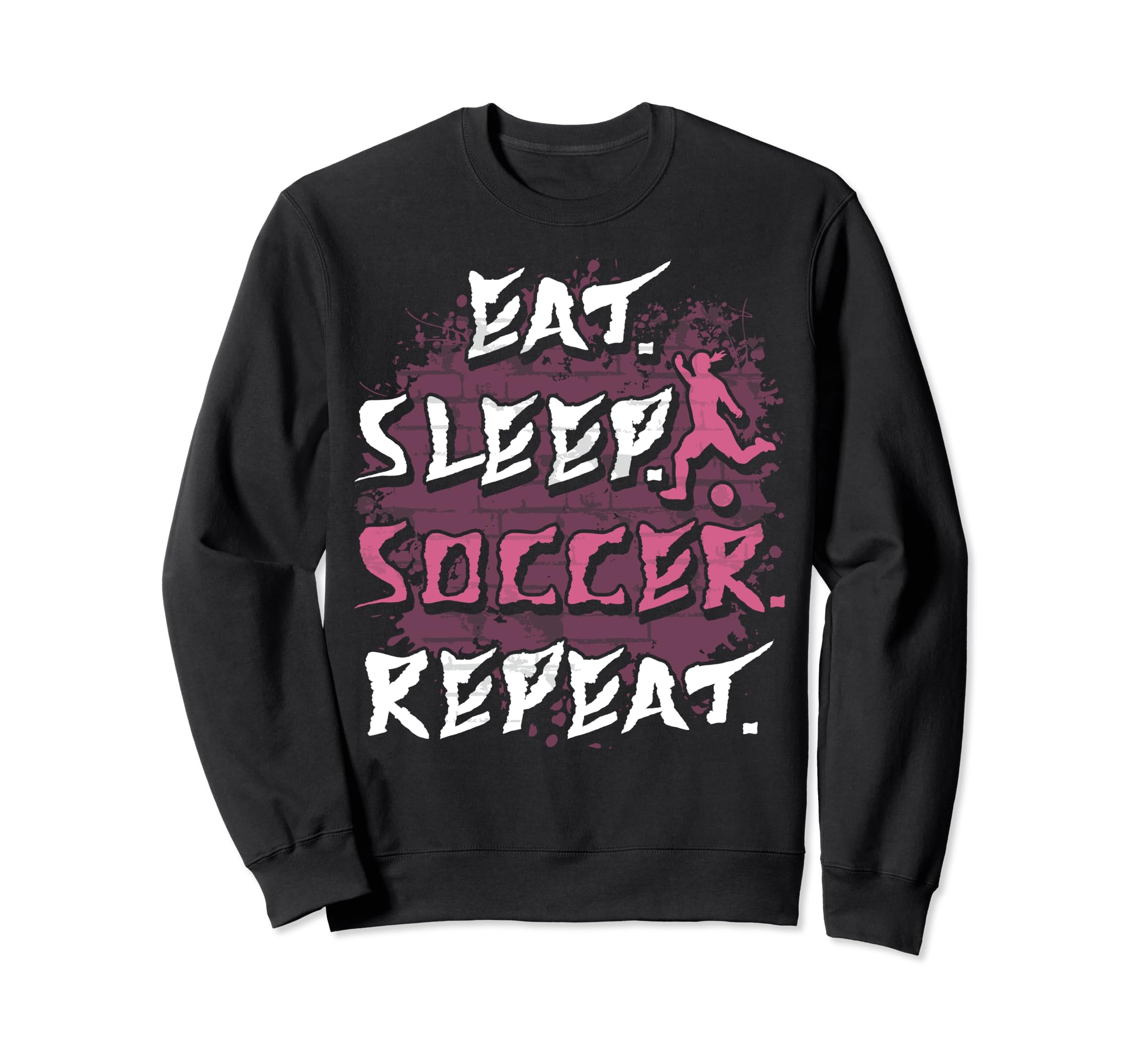 Eat Sleep Soccer Repeat Funny Sweatshirt - Minimalist Print for Adults