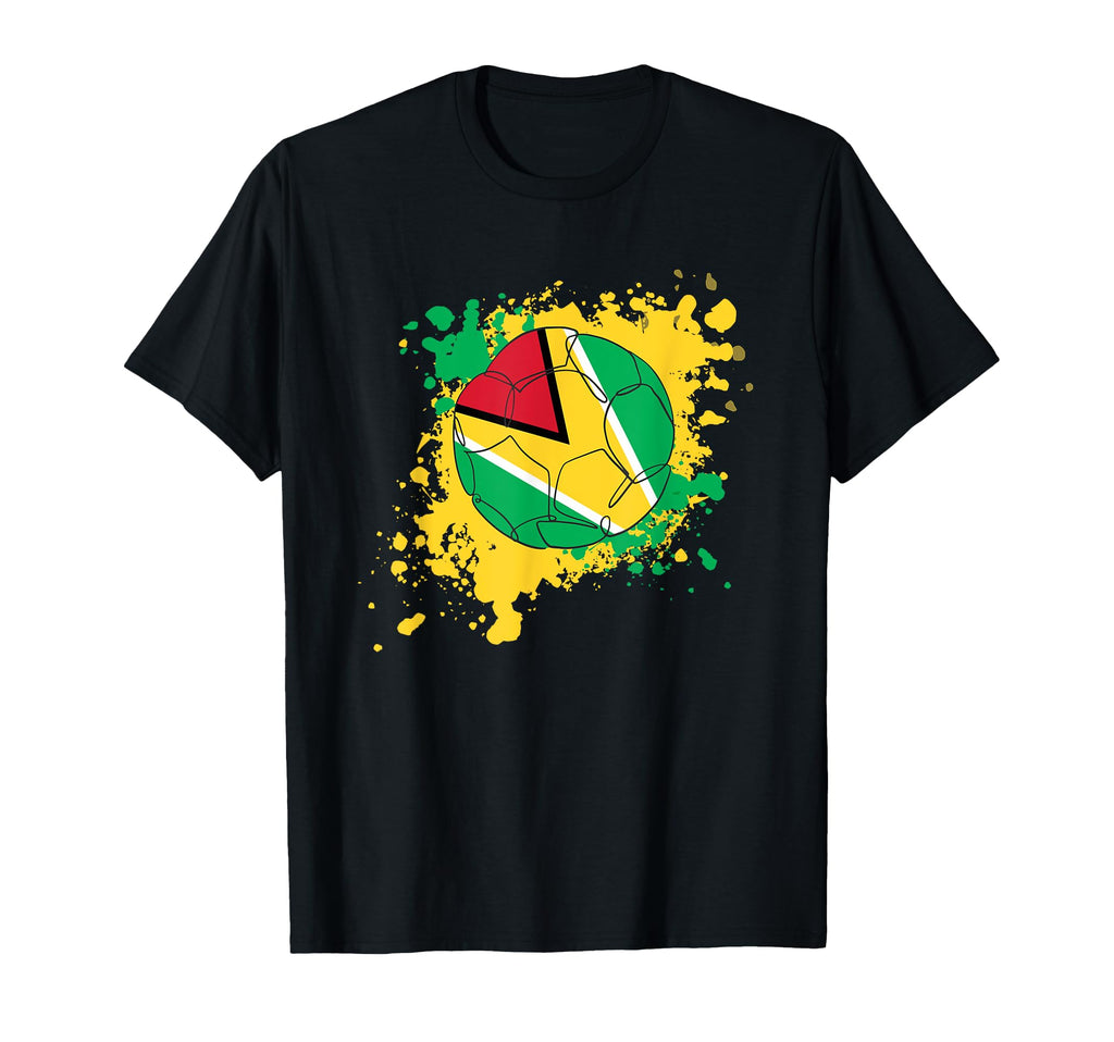 Soccer Ball Flag Guyana T-Shirt - Aesthetic Graphic Unisex