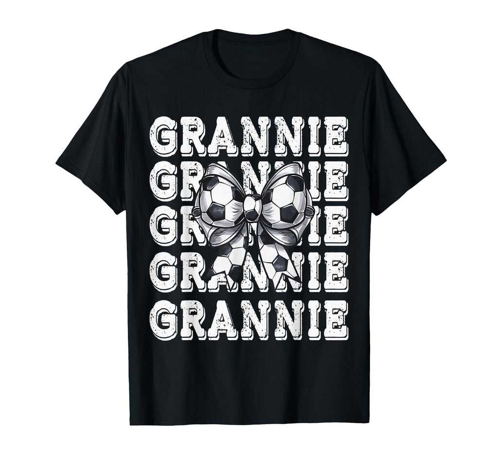 Coquette Soccer Grannie Matching Family Bow T-Shirt - Graphic Print Unisex
