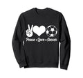 Soccer Player Peace Love Soccer Player Sweatshirt - Custom Art Print Unisex
