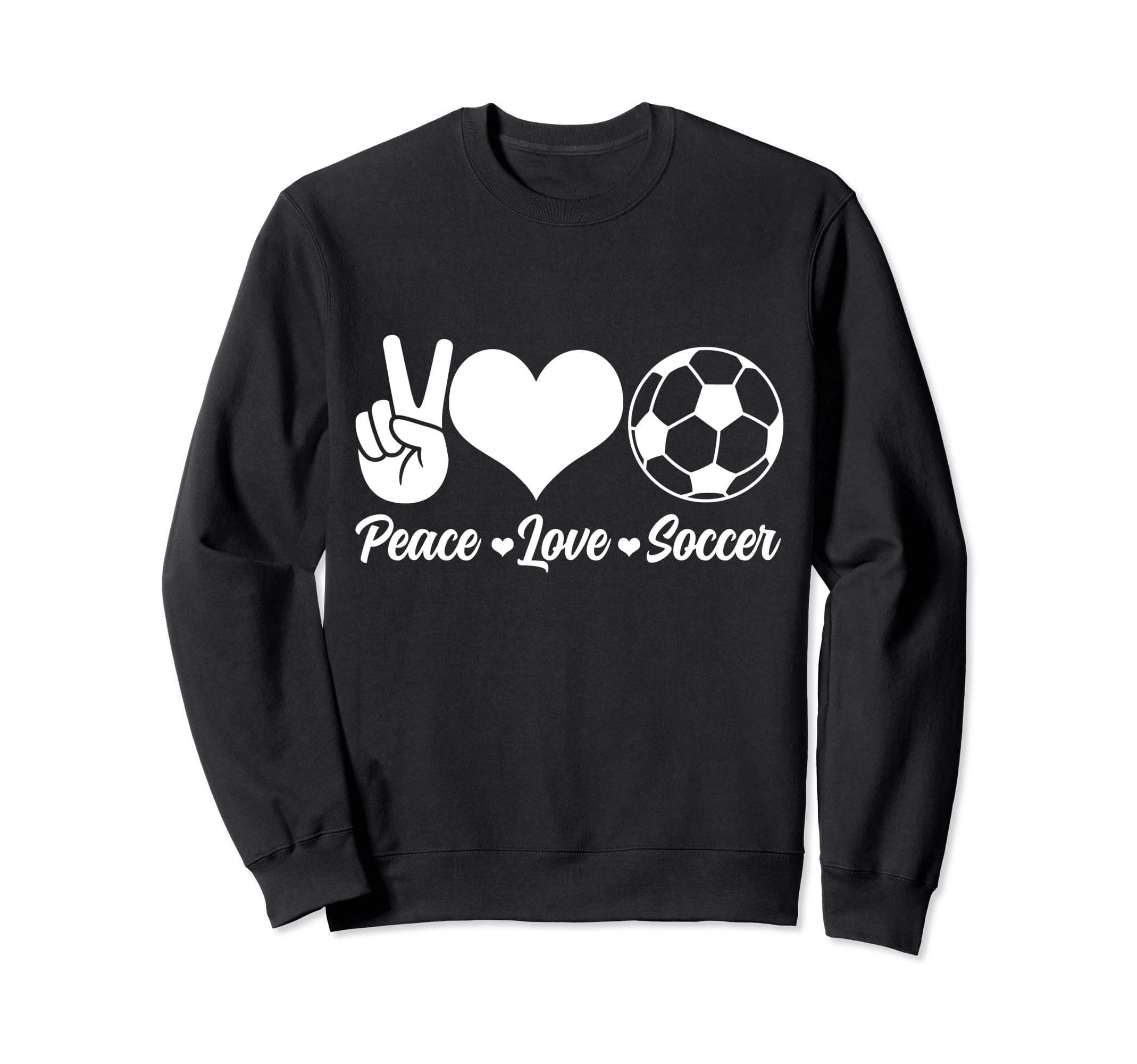 Soccer Player Peace Love Soccer Sweatshirt - Custom Art Print for Adults