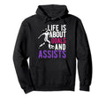 Lifes About Goals And Assists Soccer Hoodie - Fun Novelty Design Men Women