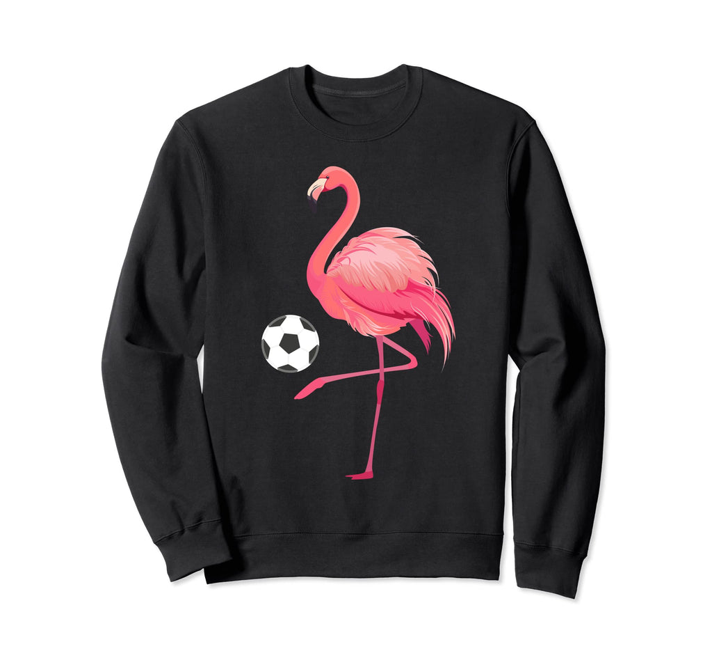 Flamingo Playing Soccer Funny Soccer Sweatshirt - Trendy Graphic Unisex