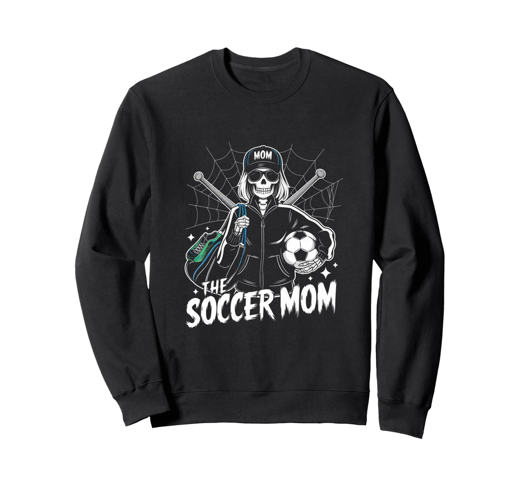 Soccer Mom Skeletton Halloween Sweatshirt - Unique Graphic Men Women