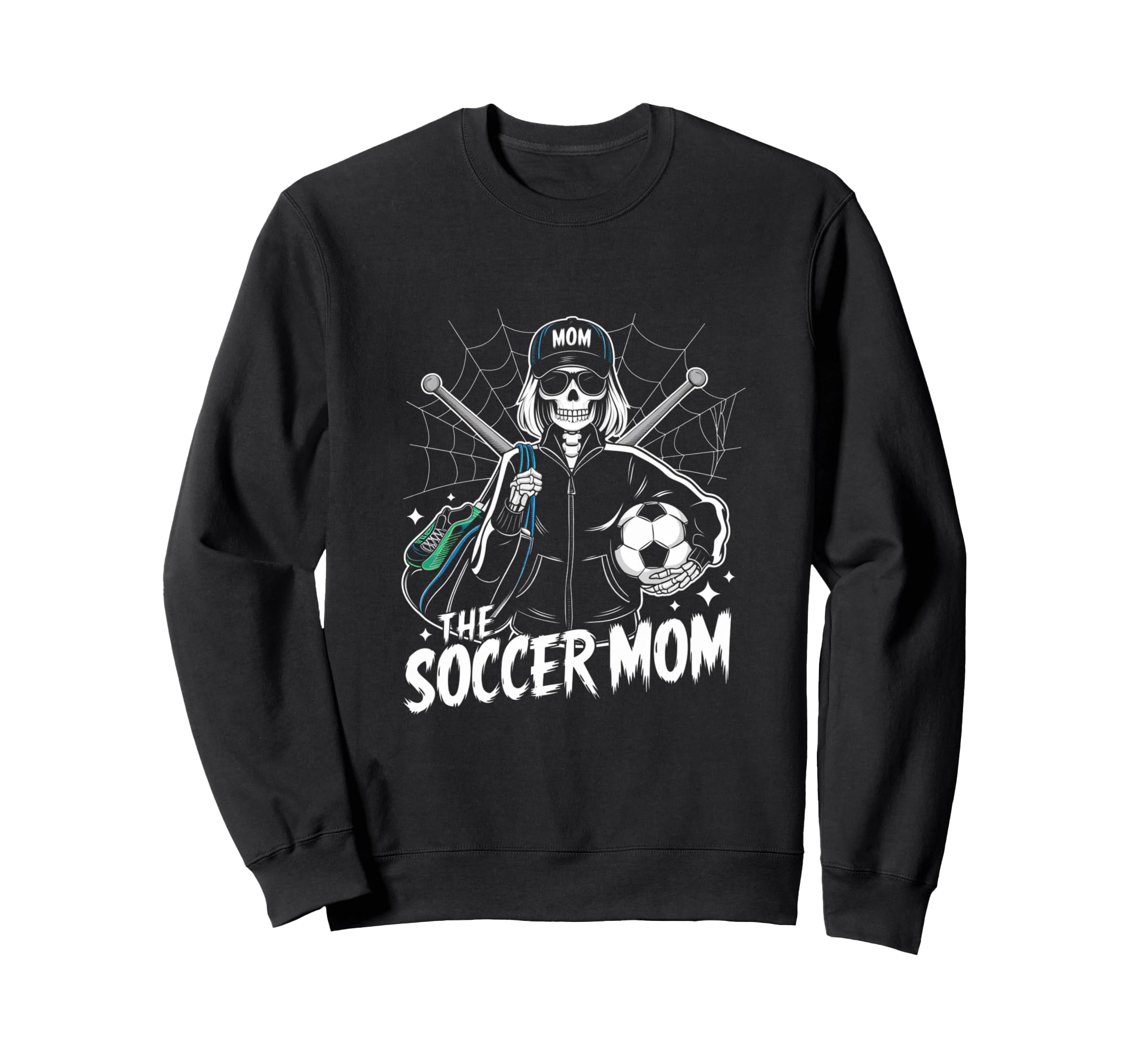 Soccer Mom Skeletton Halloween Sweatshirt - Unique Graphic Men Women