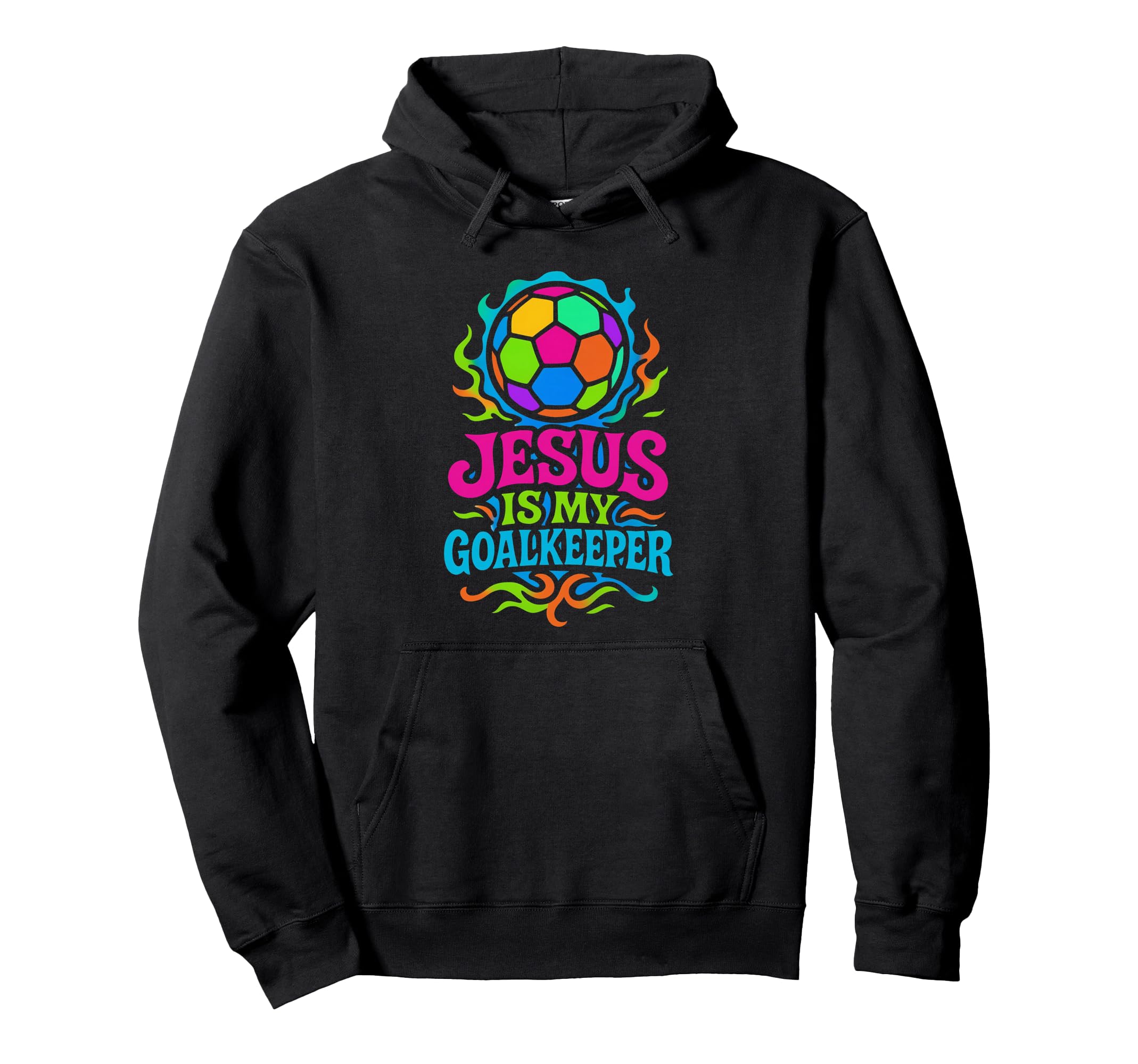 Jesus Is My Goalkeeper Colorful Hoodie - Casual Everyday Wear for Adults