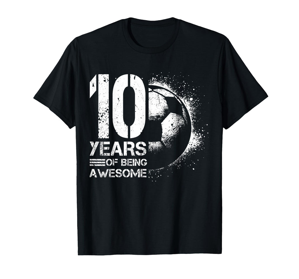 10Th Birthday Soccer Player Football 10 T-Shirt - Graphic Print Men Women