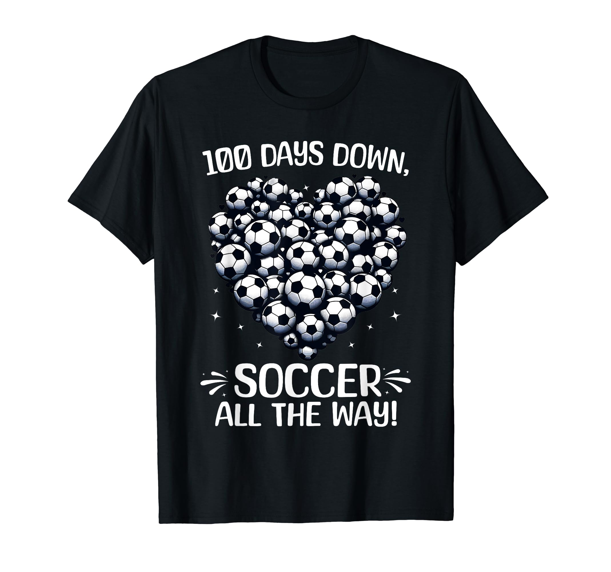 100 Days School Soccer Heart Love T-Shirt - Streetwear Style for Adults