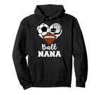 Ball Nana Heart Funny Soccer Football Hoodie - Custom Art Print for Adults