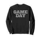 Game Day Soccer Pattern Black Sports Sweatshirt - Trendy Graphic Men Women