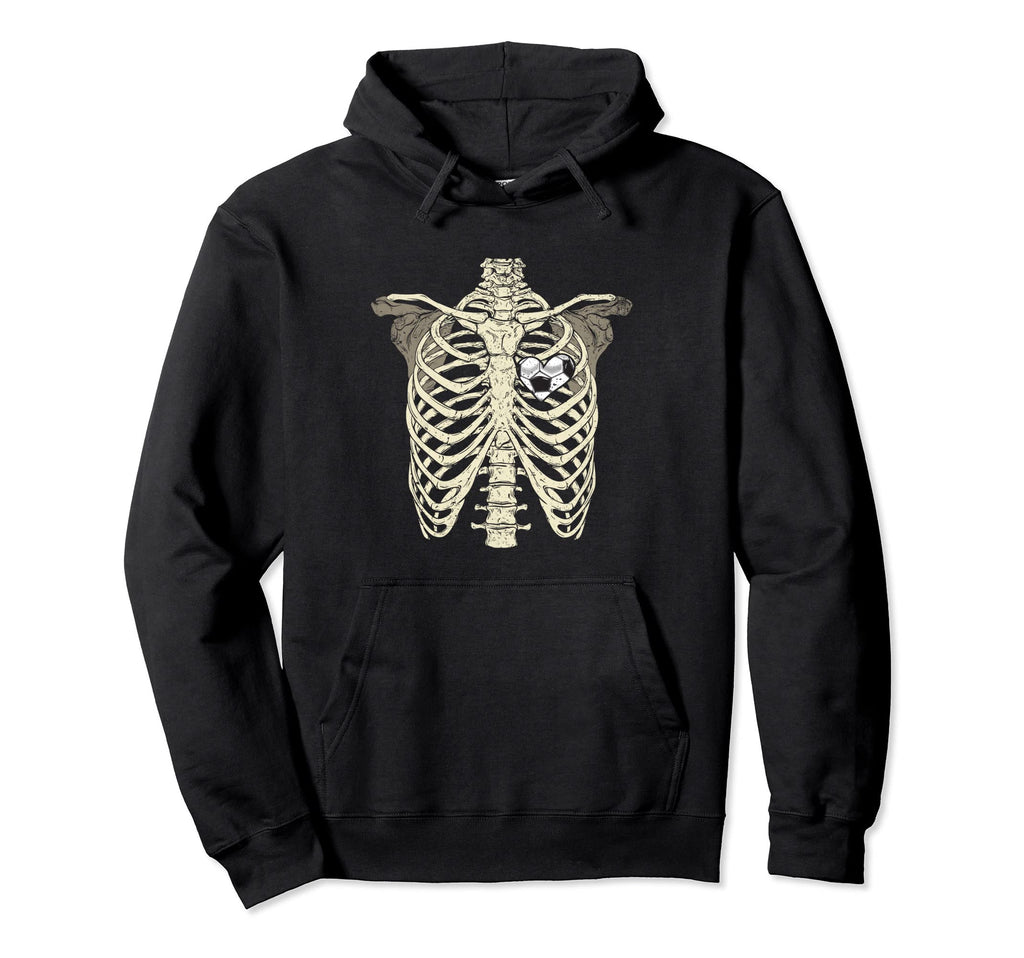 Rib Cage Heart Soccer Halloween Soccer Hoodie - Custom Art Print Unisex