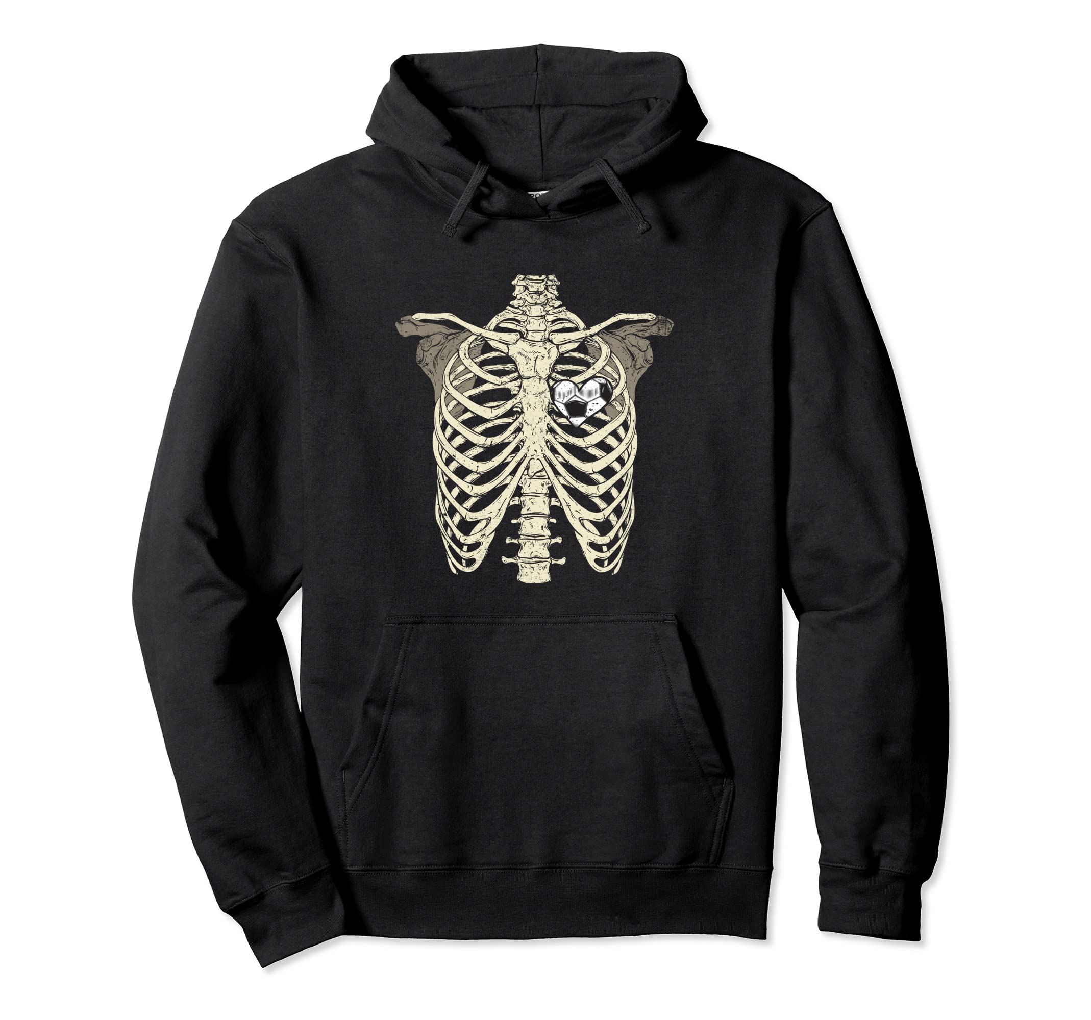 Rib Cage Heart Soccer Halloween Soccer Hoodie - Custom Art Print Unisex