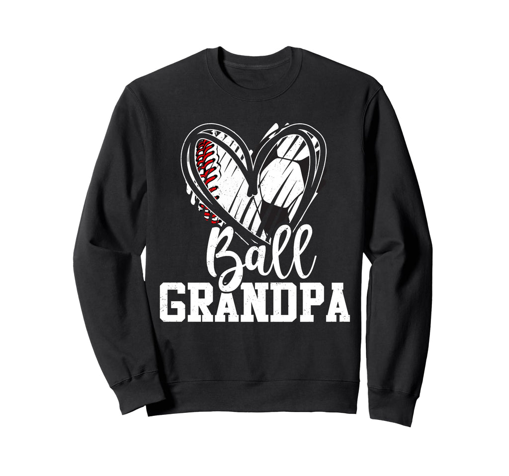 Ball Grandpa Heart Baseball Soccer Sweatshirt - Streetwear Style Men Women