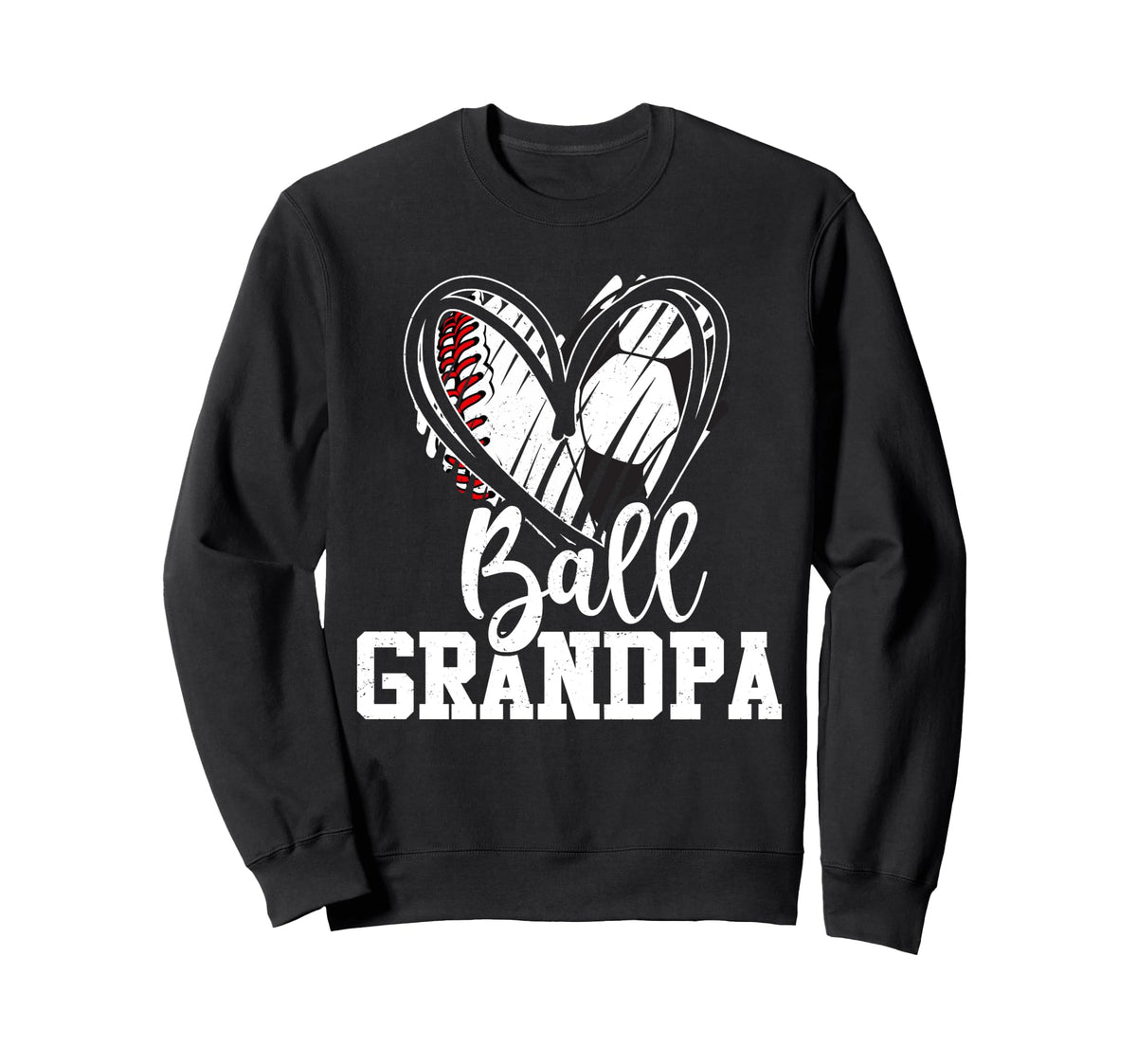 Ball Grandpa Heart Baseball Soccer Sweatshirt - Streetwear Style Men Women