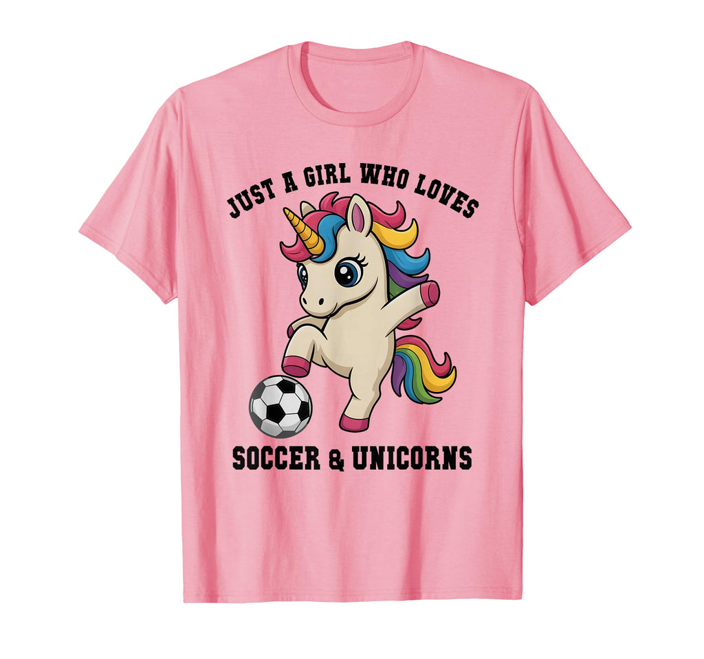 Kawaii Just Who Loves Soccer Unicorns T-Shirt - Novelty Apparel for Adults