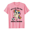 Kawaii Just Who Loves Soccer Unicorns T-Shirt - Novelty Apparel for Adults