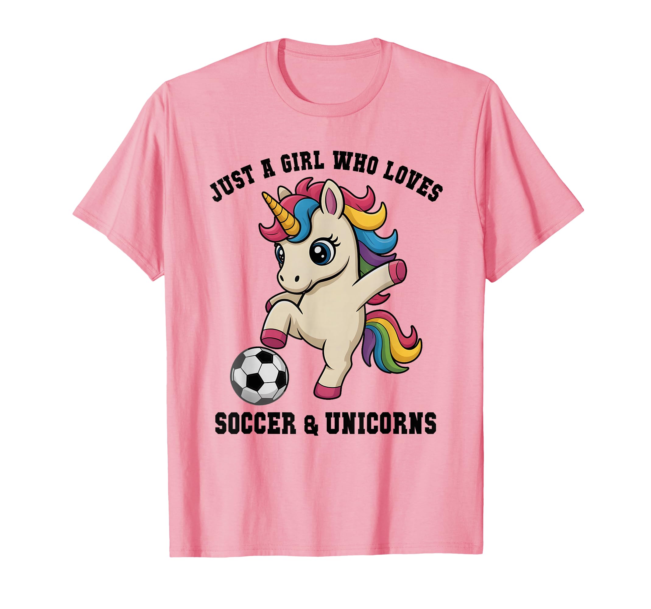 Kawaii Just Who Loves Soccer Unicorns T-Shirt - Novelty Apparel for Adults