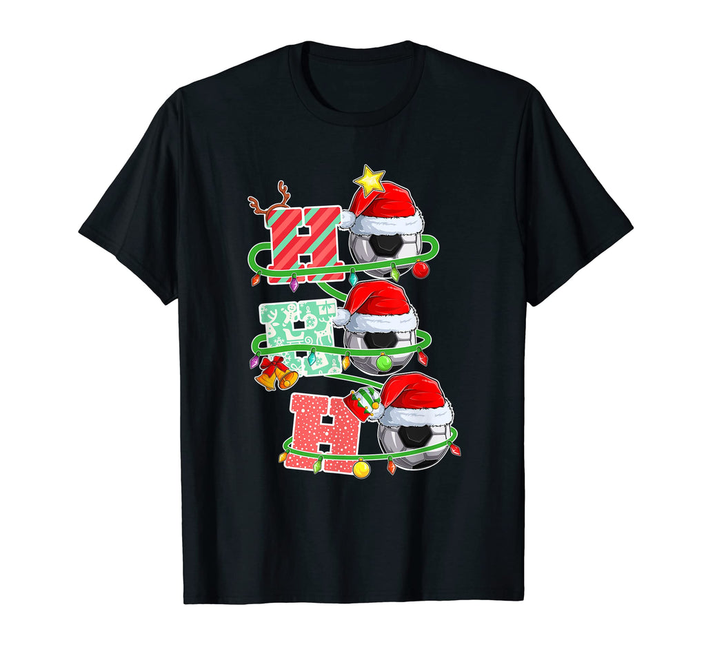 Ho Ho Ho Pajama Soccer Funny Santa Gift T-Shirt - Graphic Print Men Women