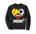 Mom Cubed Mom3 Mom Three Softball Sweatshirt - Minimalist Print Men Women