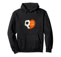 Split Heart Soccer Basketball Hoodie - Novelty Apparel Unisex