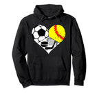Soccer Softball Hockey Heart Funny Sport Hoodie - Custom Art Print Unisex