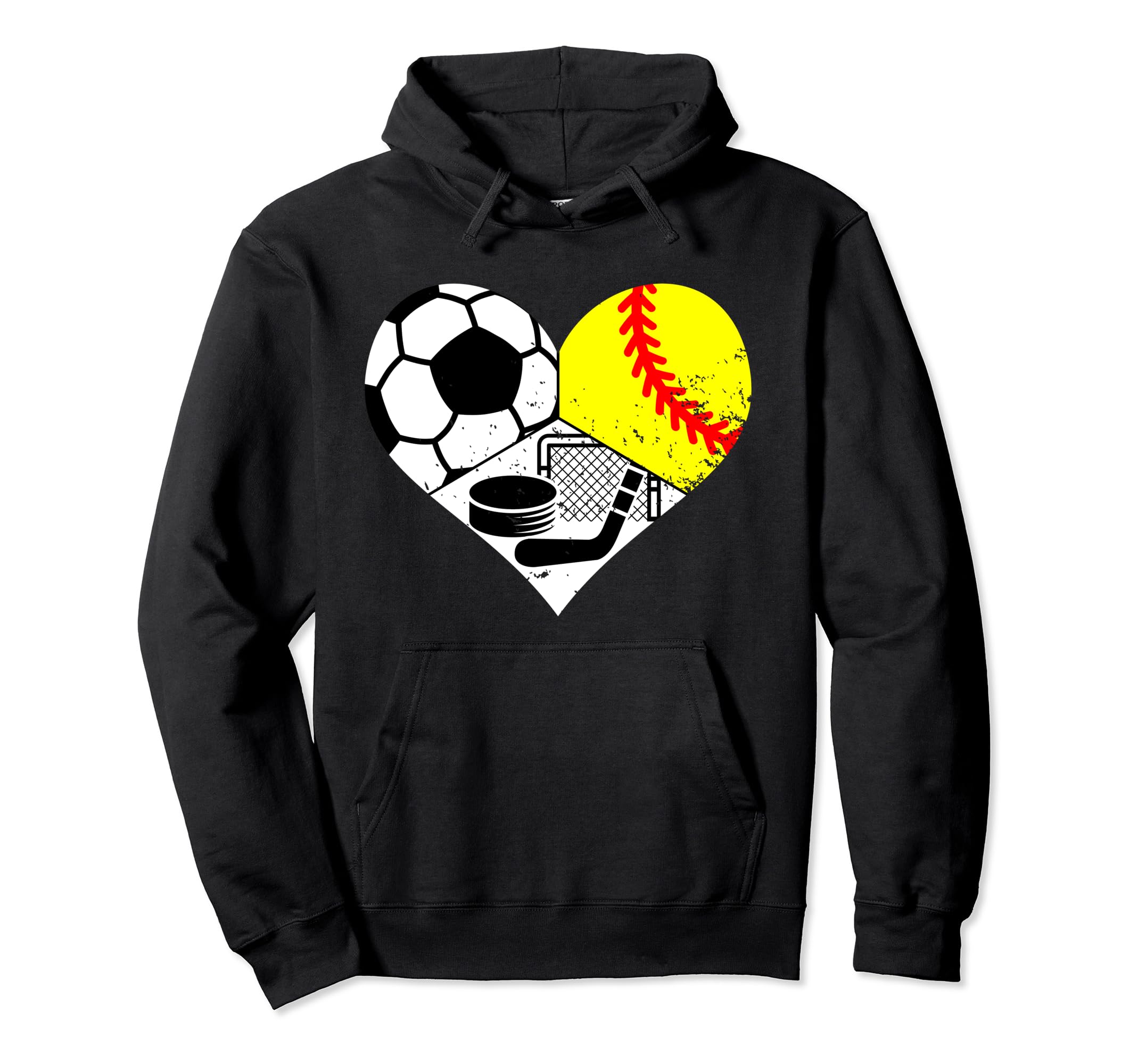 Soccer Softball Hockey Heart Funny Sport Hoodie - Custom Art Print Unisex