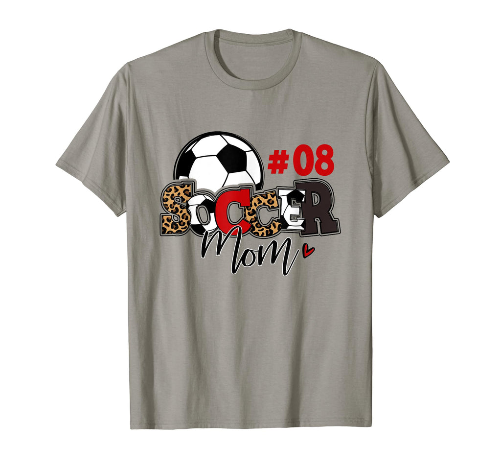 Soccer Mom 08 Custom Number T-Shirt - Fun Novelty Design for Adults