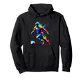 Colorful Splash Art Soccer Sport Player Hoodie - Trendy Graphic for Adults