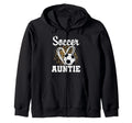 Soccer Aunt Leopard Heart Soccer Fan T-Shirt - Unique Graphic Men Women