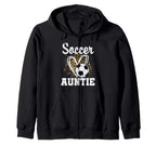 Soccer Aunt Leopard Heart Soccer Fan T-Shirt - Unique Graphic Men Women
