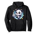 Soccer Player Panda Kicking Soccer Ball Hoodie - Trendy Graphic Men Women